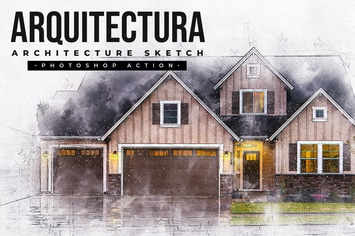 Arquitectura - Architecture Sketch Photoshop Actio