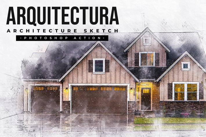 Arquitectura - Architecture Sketch Photoshop Actio