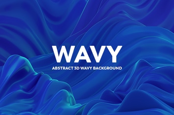 Abstract 3D Wavy Backgrounds - Blue Color 
