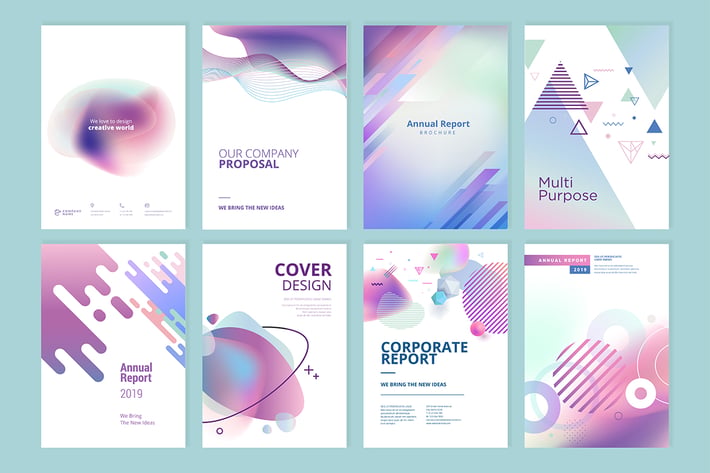 Set of brochure, annual report design templates
