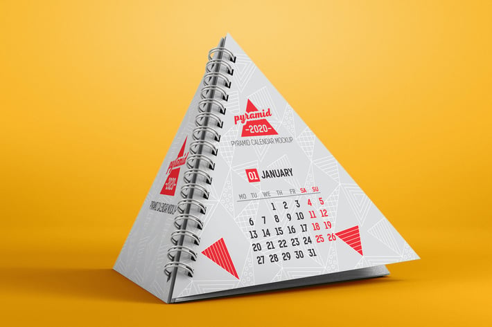 Pyramid Calendar Mockup