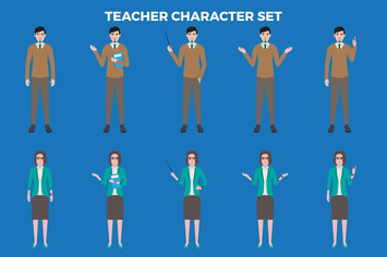 Teacher Character Set – Illustrations