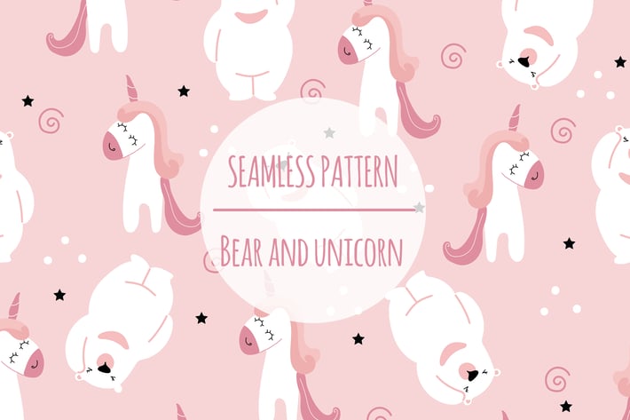 Bear And Unicorn – Seamless Pattern