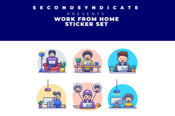 WORK FROM HOME STICKER SET