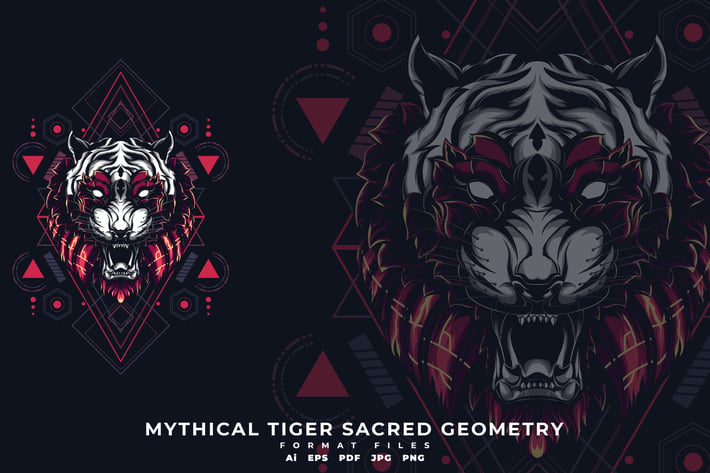 Mythical Tiger Sacred Geometry