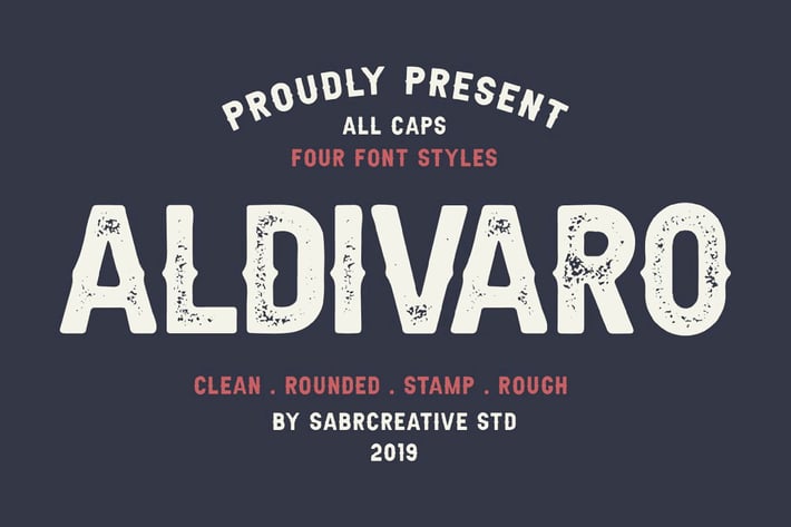 Aldivaro Font Family + 4 Style Fonts