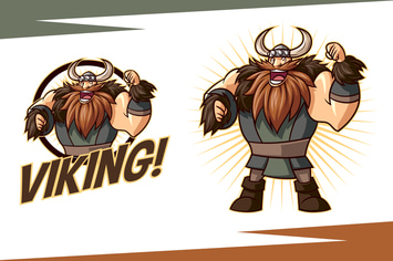 Cartoon Viking Mascot Logo