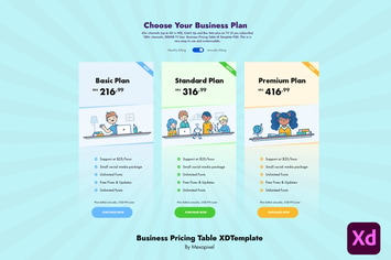 Business Pricing Table XD Template 