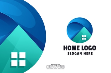 Abstract Home Gradient Logo Template