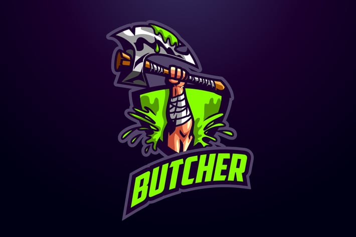 Axe & Hand Mascot Esports Logo