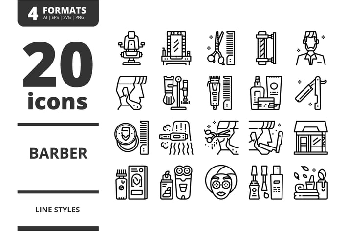 Barber icons packs