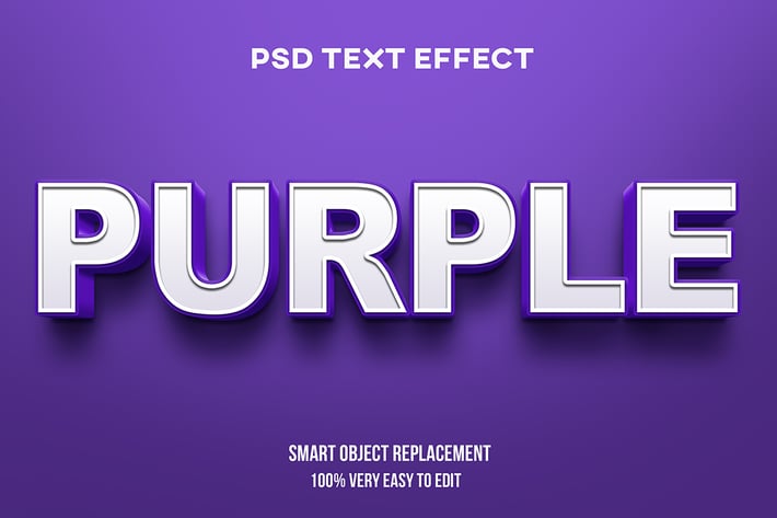 3d Purple strong bold text effect
