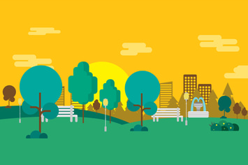 Public Garden - Illustration Background