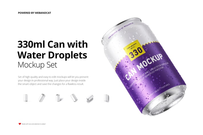 330ml Can Mockup with Water Droplets