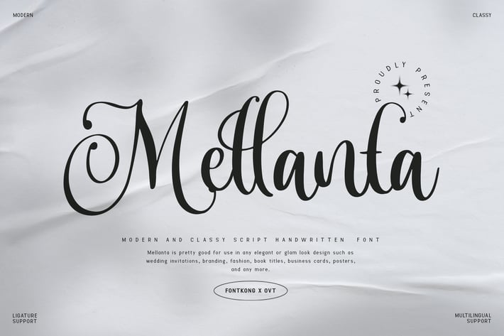 Mellanta - Modern & Classy Script Handwritten Font