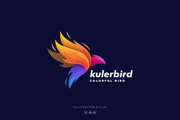Fly Bird Colorful Logo