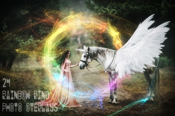 24 Rainbow Ring Photo Overlays
