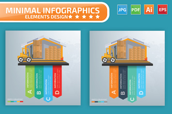 Cargo and warehouse infographics