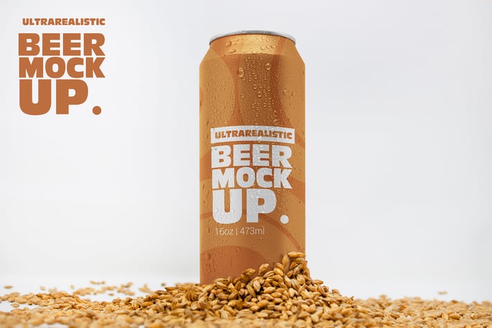 Front 16oz Malt Can Mockup