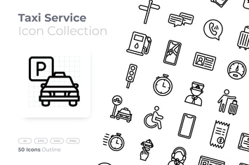 Taxi Service Outline Icon