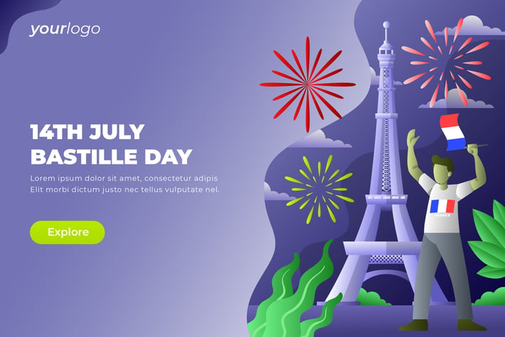 14th July Bastille Day - Vector Illustration