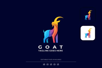 Goat Gradient Colorful Logo