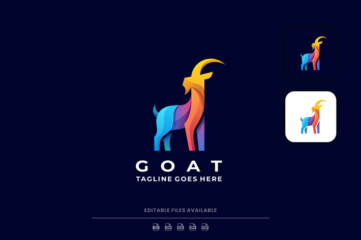 Goat Gradient Colorful Logo