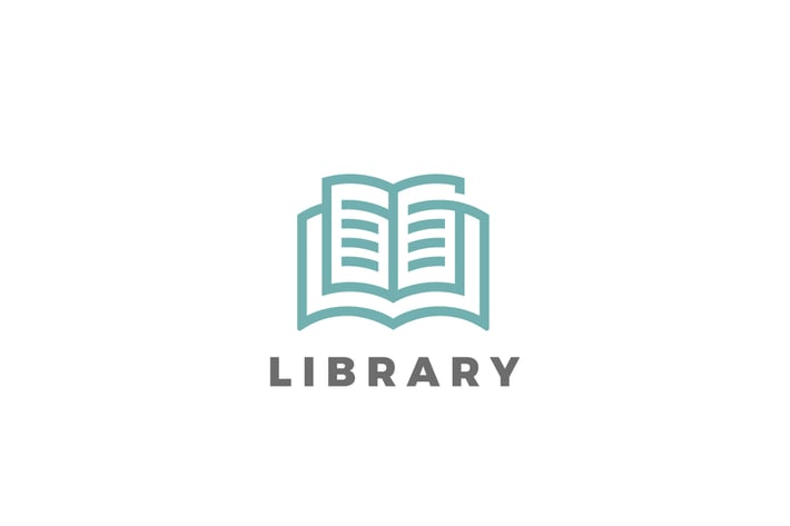 Logo Book Library Education Linear style