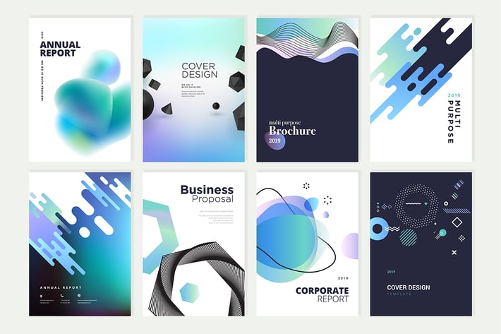 Set of brochure, annual report design templates