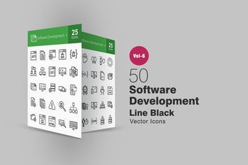 50 Software Development Line Icons