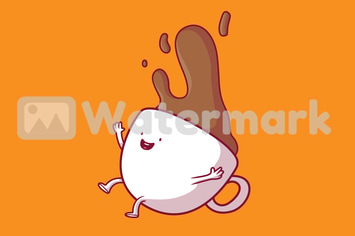 Coffee cup falling