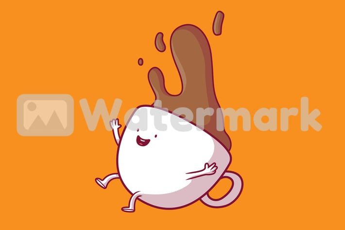 Coffee cup falling