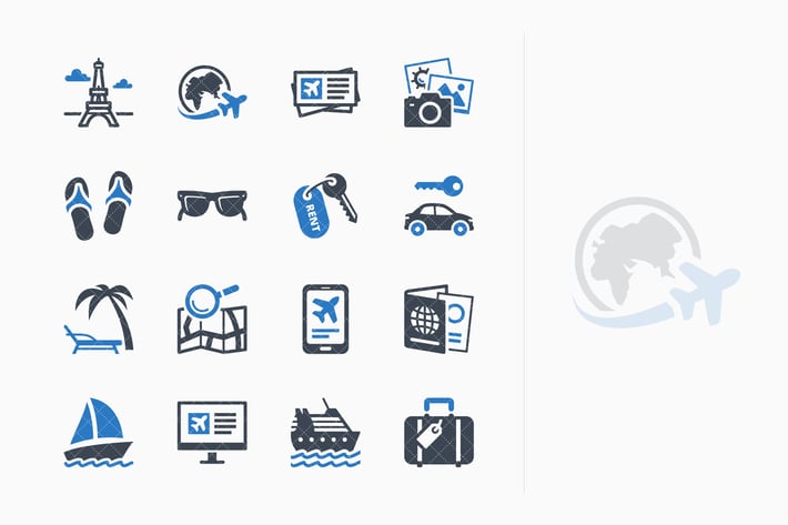 Tourism & Travel Icons Set 5 - Blue Series