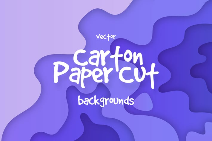 Cardboard Paper Cut Vector Background Set