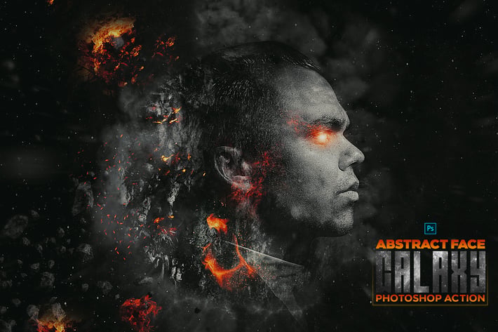 Galaxy Abstract Face Photoshop Action
