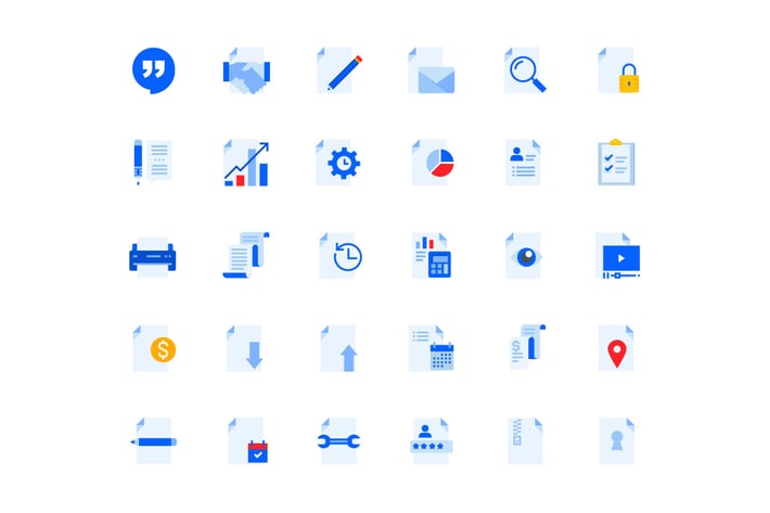 Business Document Icons Set 