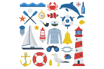 Sea Travel Marine Elements Collection