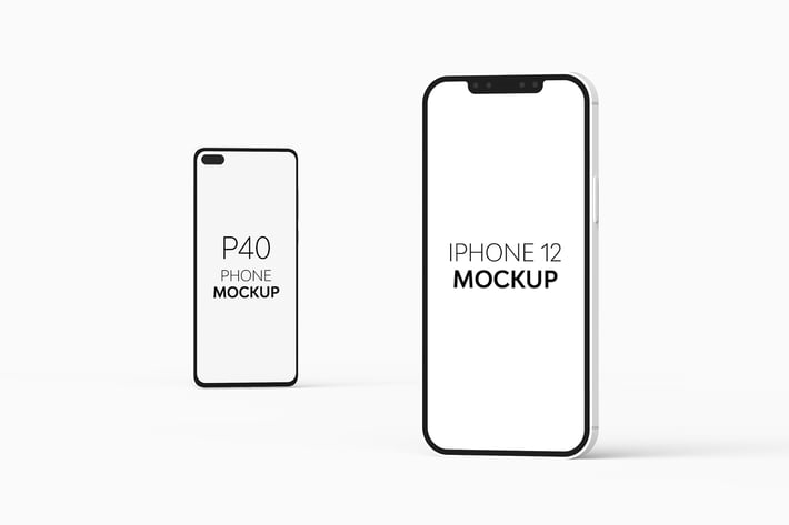 P40 Phone & iPhone 12 Mockup