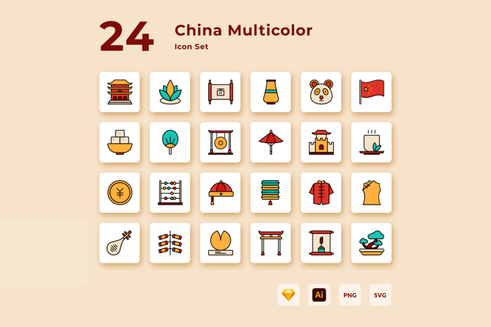 Chinese New Year Multicolor Icon
