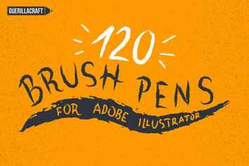 120 Brush Pens for Adobe Illustrator
