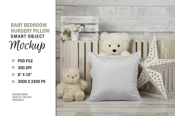 Child Baby Pillow Mockup Template