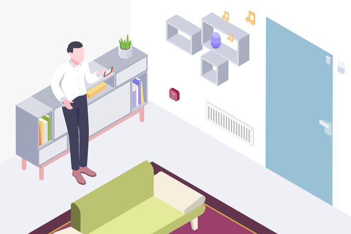 Smart Things for Smart Home Isometric Illustration