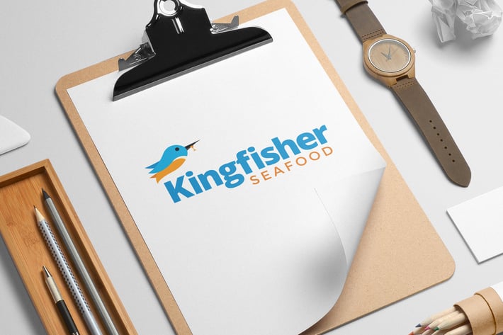 Kingfisher seafood logo template
