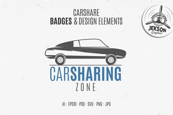 Car Sharing Badges / Logo & Retro Elements