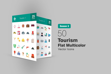 50 Tourism Flat Icons