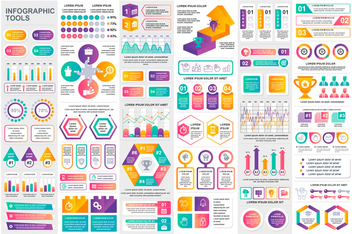 Collection Infographic Elements Template Graphics