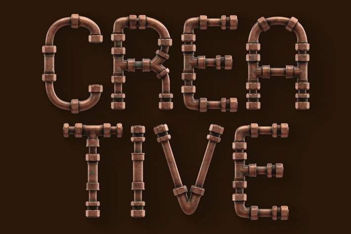 Copper Pipes 2 - 3D Color SVG Font
