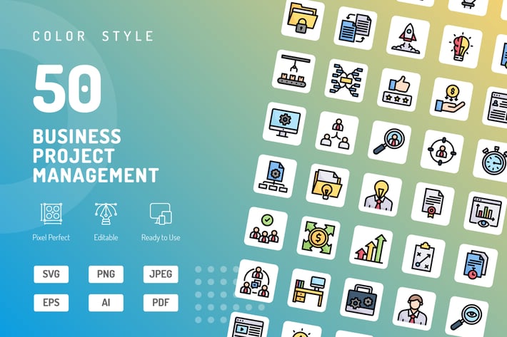 Business Project Management Color Icons