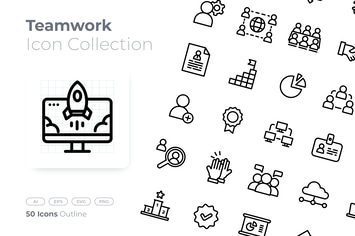 Teamwork Outline Icon