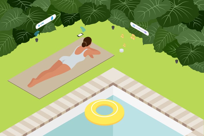 Smart Home Garden Isometric Illustration
